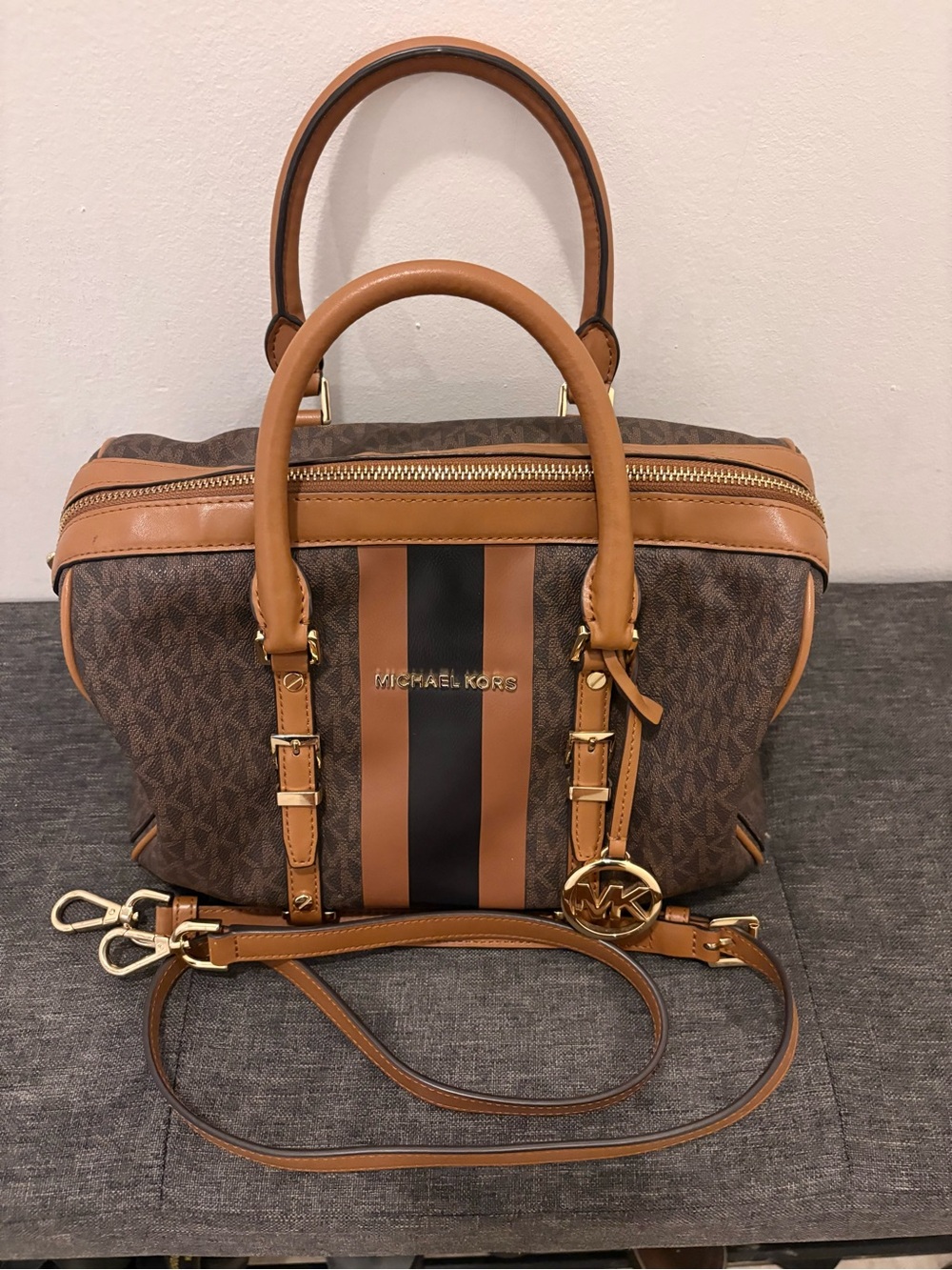 Michael Kors Bedford Legacy Medium Duffle Satchel (Brown) - Picture 2 of 5